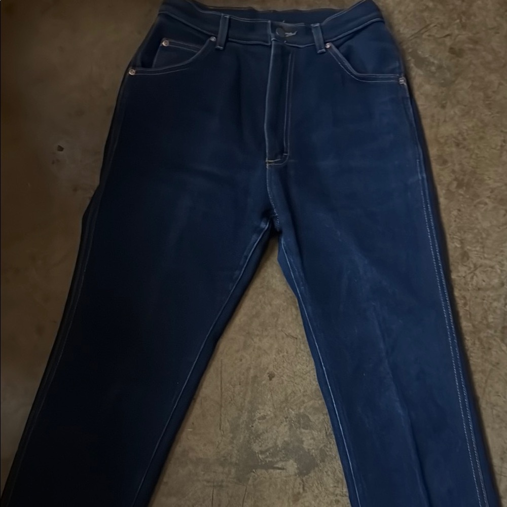 Vintage Lee High Rise stretch Blue Jeans Straight Leg 12 petite